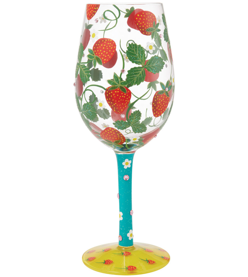 6015427 - Strawberry Patch Wine Glass