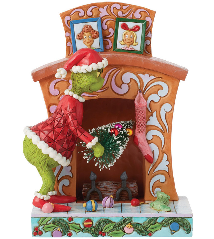 JS6015214 - Grinch Stuffing Christmas Tree Up Fireplace