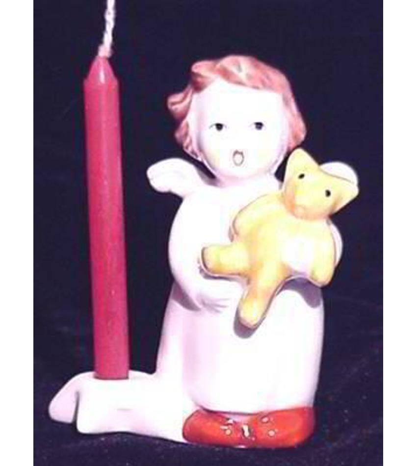 G235028 - ANGEL CANDLEHOLDER W/TEDDYBEAR