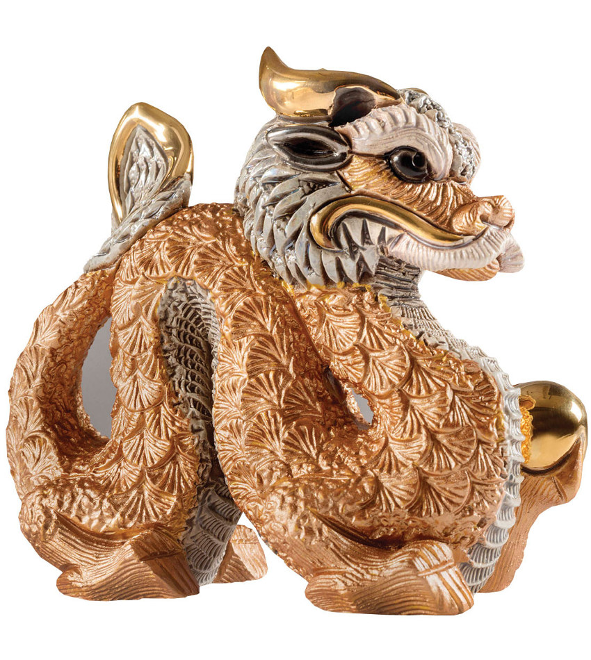 DERF243C - Red Golden Chinese Dragon