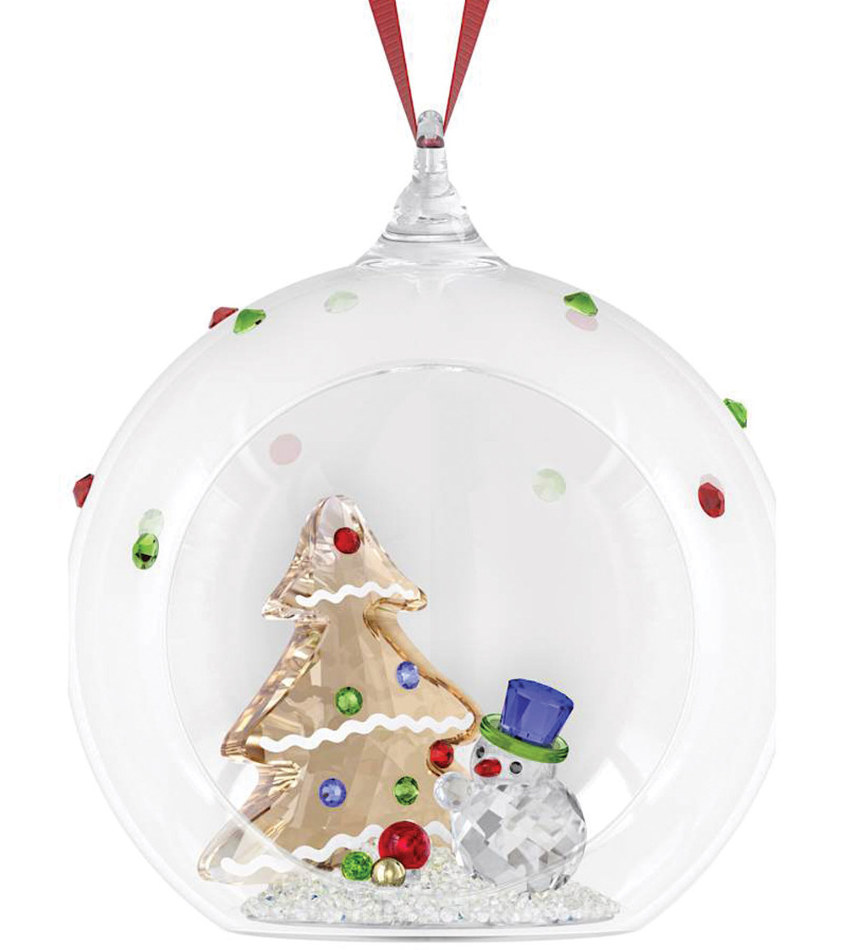 S5701509 - Holiday Cheers Tree and Snowman Ball Ornament