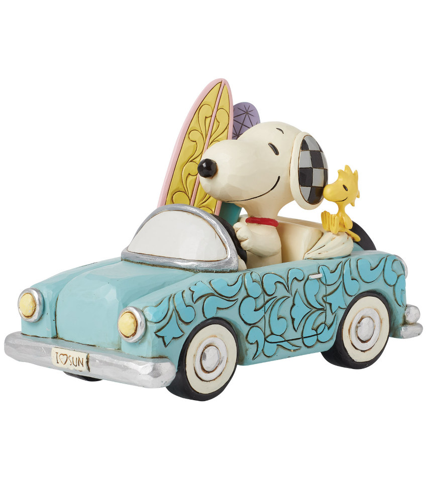 JS6016272 - Snoopy & Woodstock in Car w/Surfboard