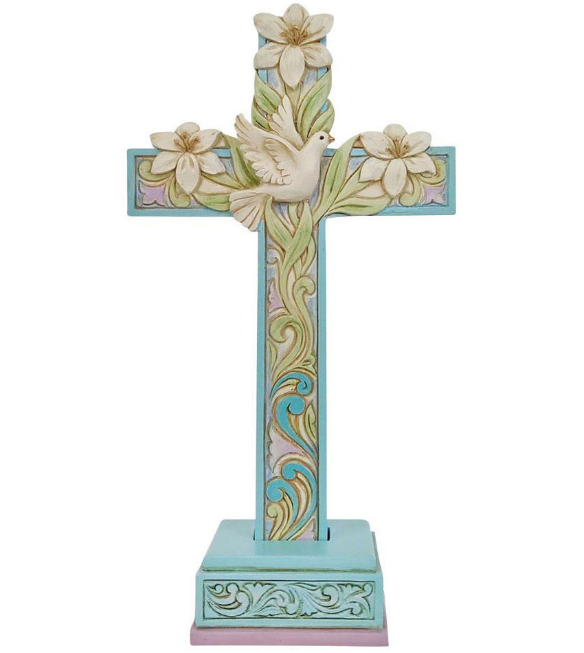 JS6010280 - Cross with Lillies and Dove