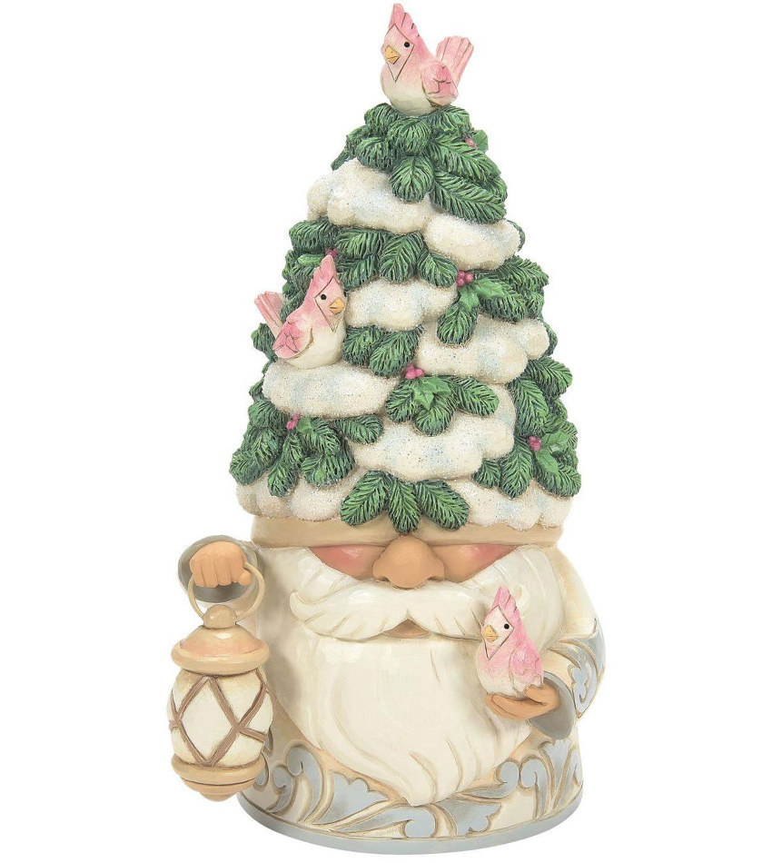 JS6012682 - White Woodland Gnome w/Evergreen