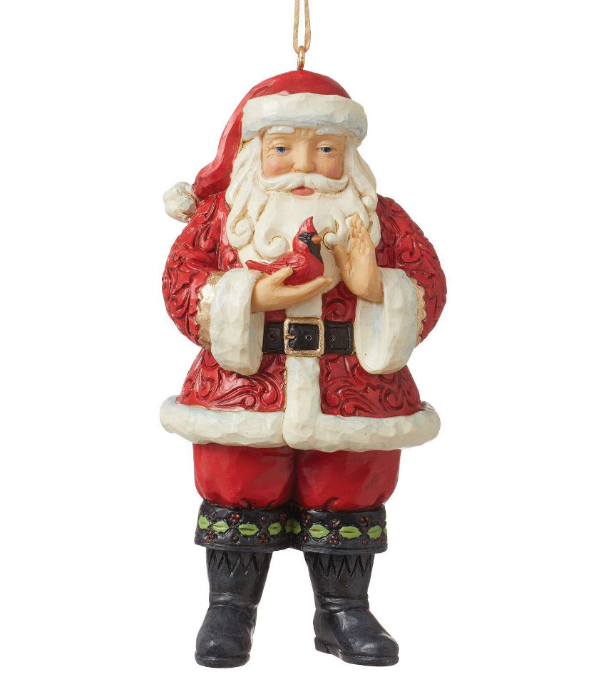 JS6012972 - Santa Holding Cardinal Ornament