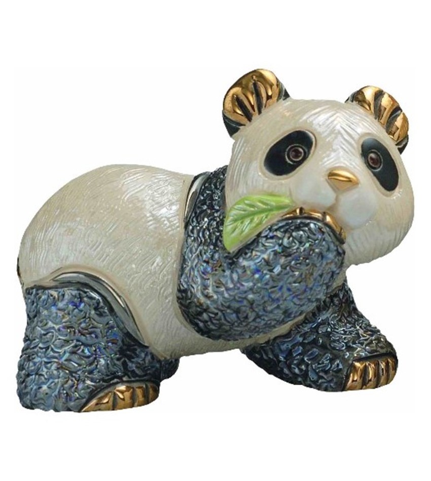 DERF303 - Baby Panda Bear with Leaf