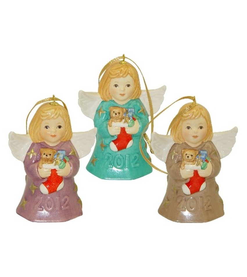 G107300 - 2012 Goebel Annual Angel Bell, colored-set of 3