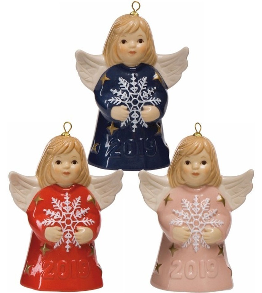 G114400 - 2019 Goebel Annual angel Bell, colored - set of 3