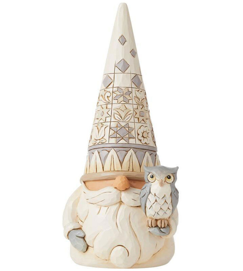 JS6008864 - White Woodland Gnome with Owl