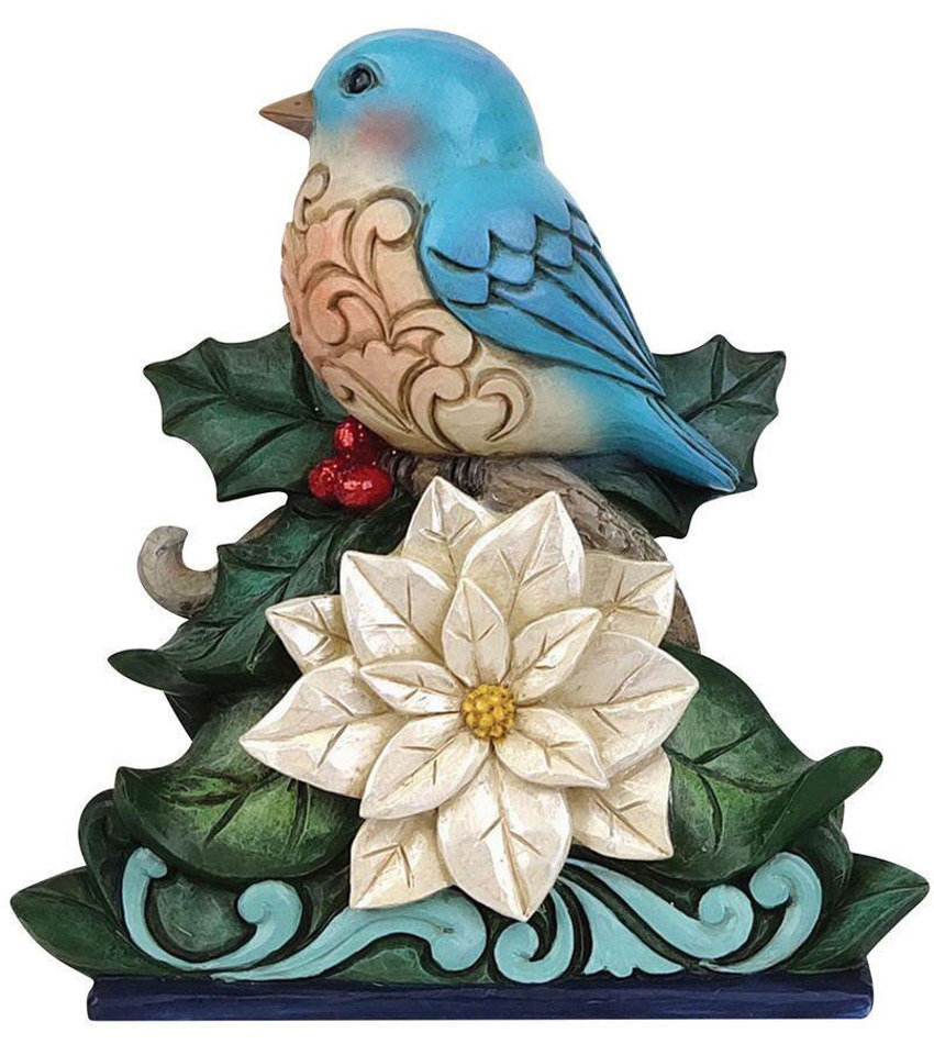 JS6009484 - Winter Wonderland Bluebird with Poinsettia