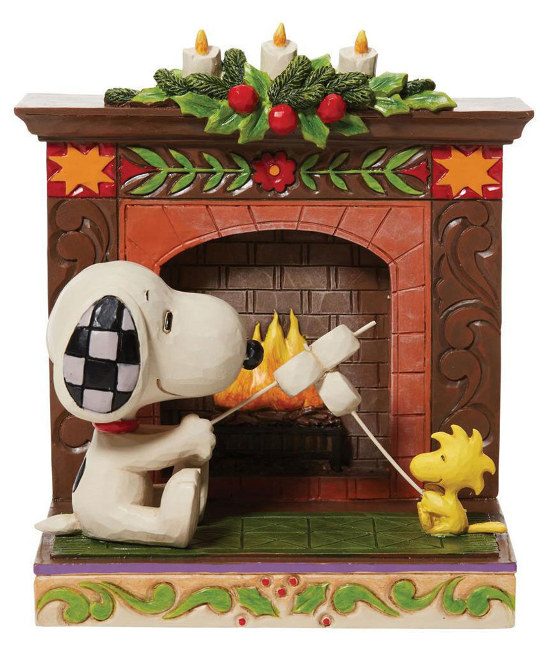 JS6010325 - Snoopy & Woodstock by Fireplace