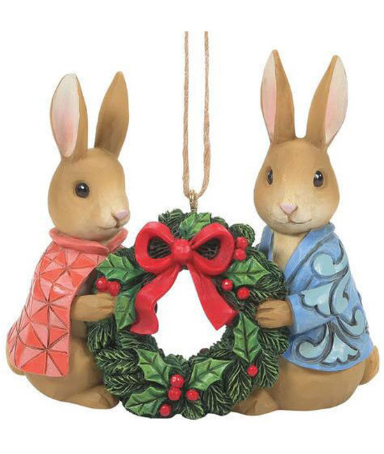 JS6010690 - Peter & Flopsy with Wreath Ornament