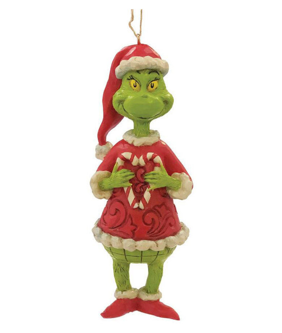 JS6010785 - Grinch Holding Candy Cane Ornament