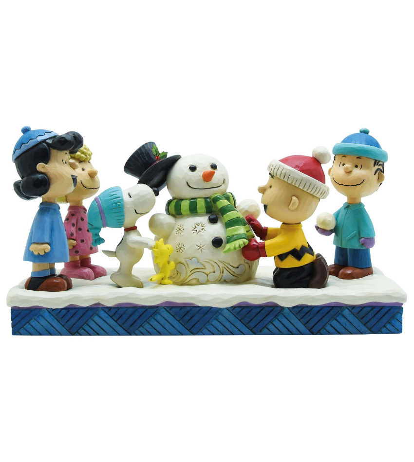 JS6013040 - Peanuts Gang Building Snowman