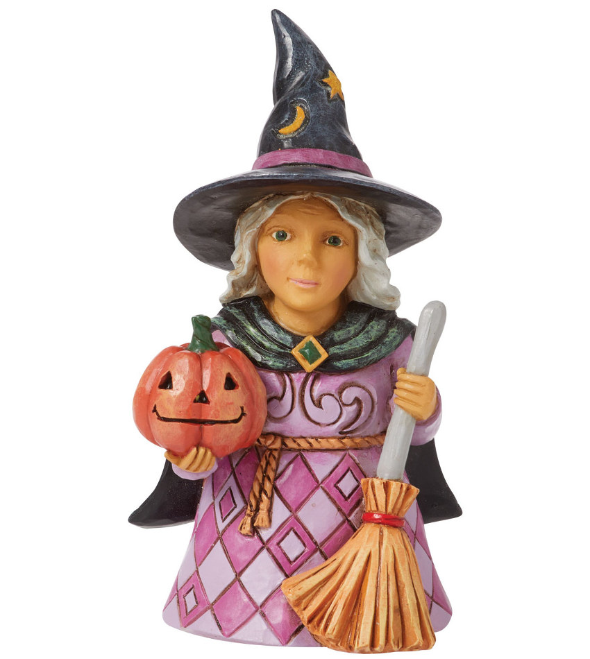 JS6014477 - Mini Witch Holding Pumpkin