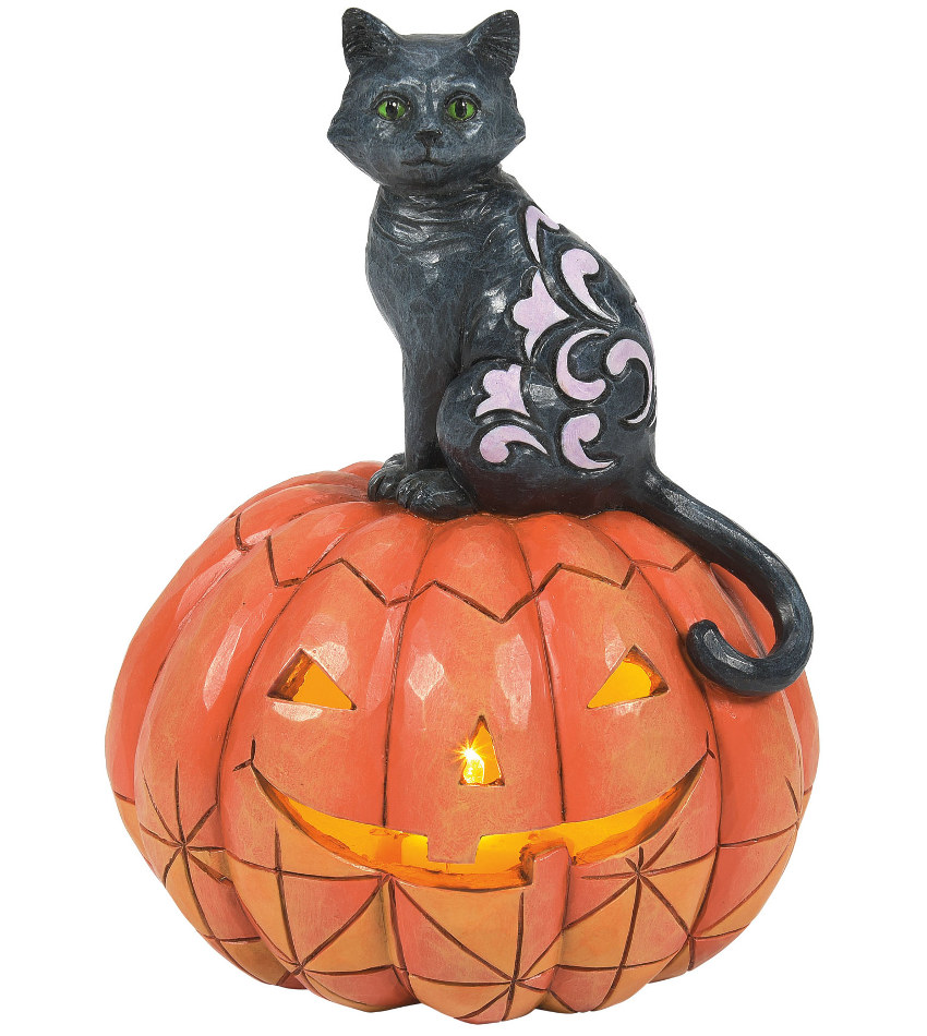 JS6014479 - Black Cat on Pumpkin LED