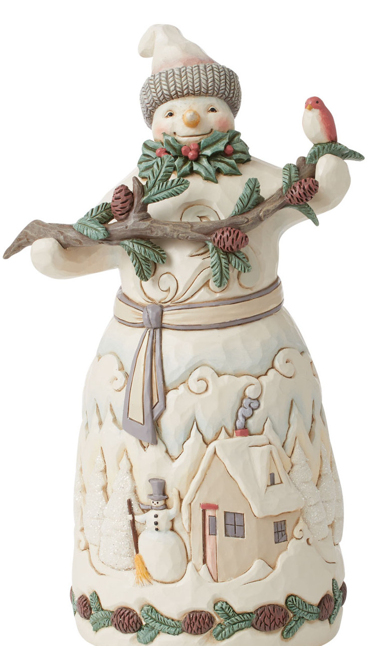 JS6015151 - Woodland Snowman with Pine Branch