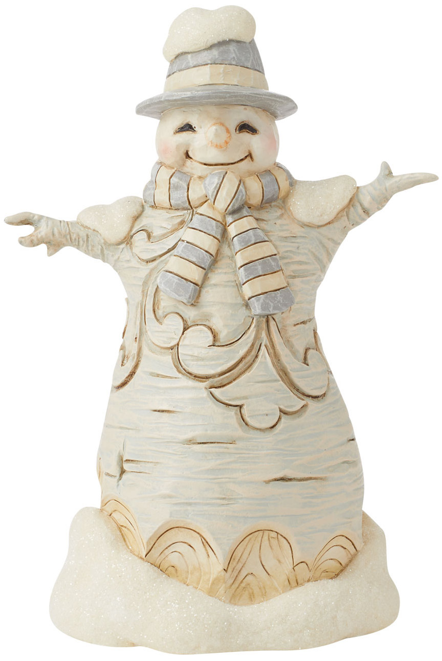 JS6015155 - Woodland Carved Snowman with Top Hat