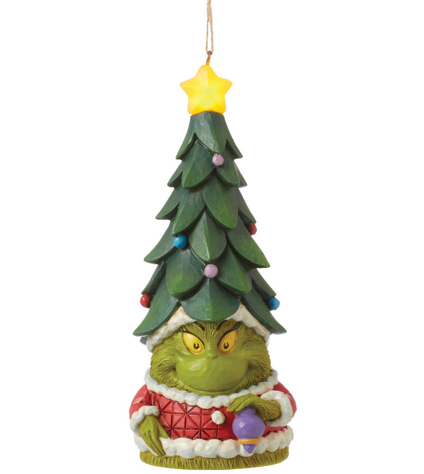 JS6015227 - Grinch Gnome with Lit Tree Hat Ornament
