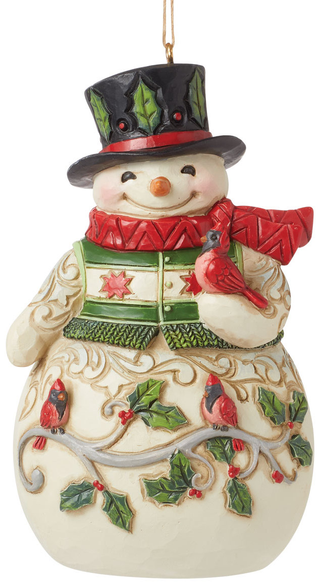 JS6015542 - Snowman with Cardinal Ornament