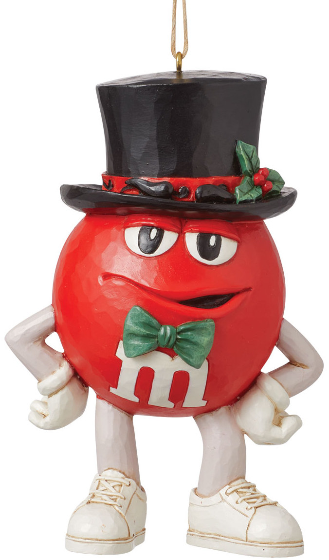 JS6015685 - M&M's Red Character in Top Hat Ornament