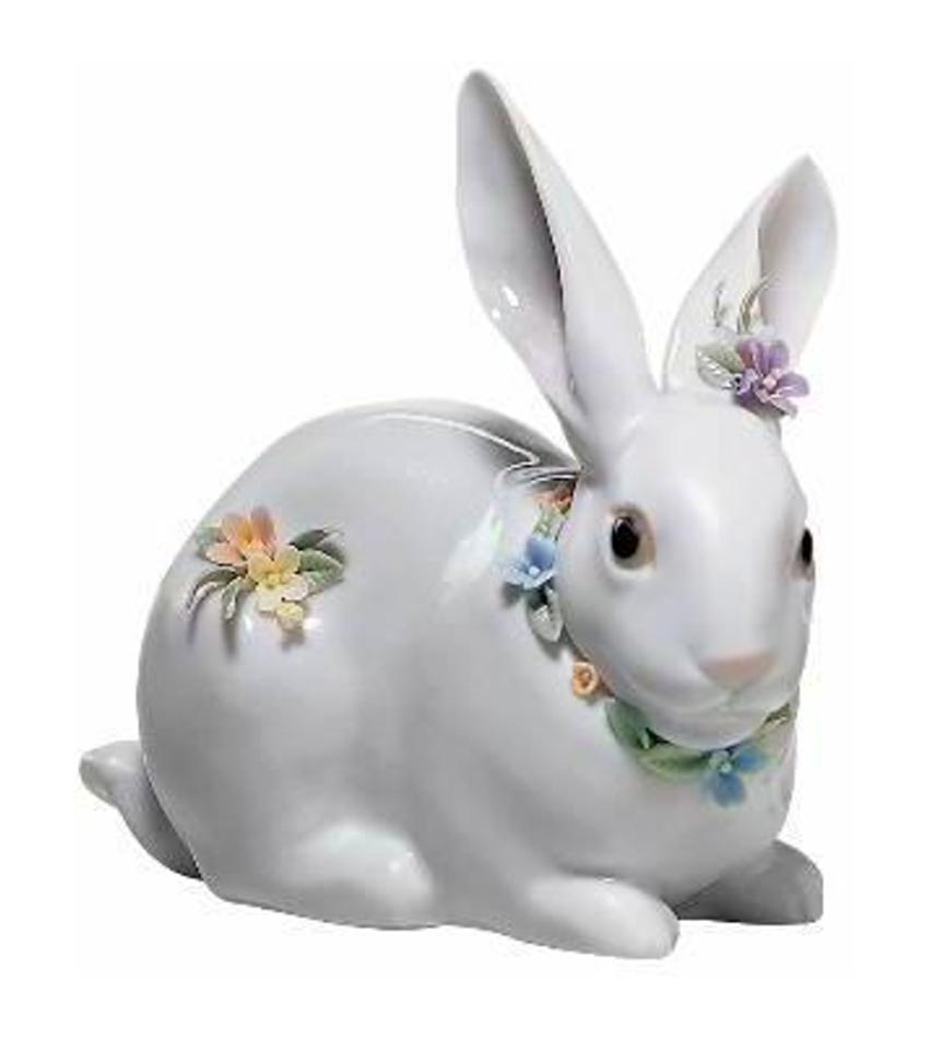 L6098 - Attentive Bunny With Flowers