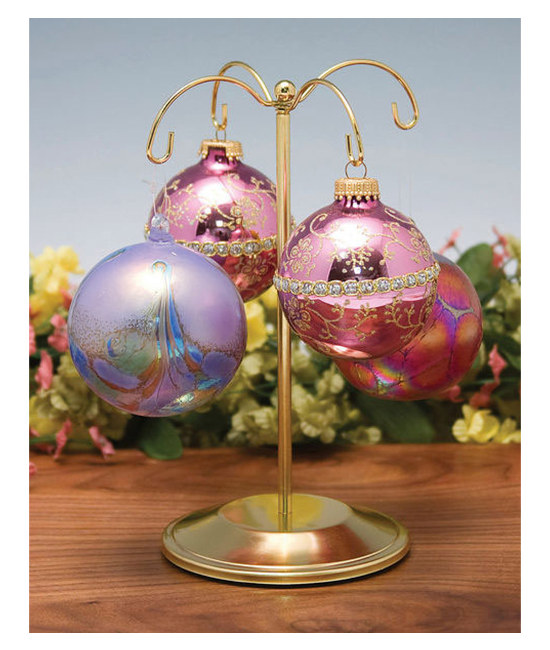 WP449 - Brass Stand for 4 Ornaments5"w x 8.5"hhanging height 7"